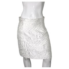 Dolce & Gabbana White Brocade Mini Skirt