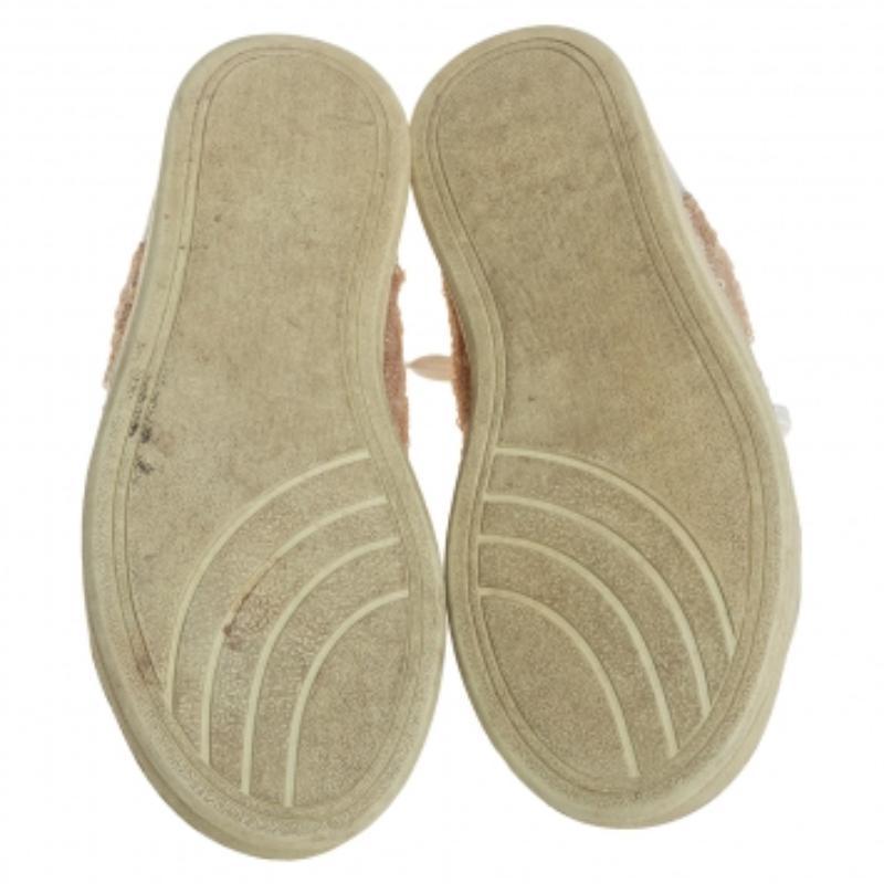 Dolce &Gabbana White/Brown Leather Sequin Embellished Sneakers Size 34 For Sale 2