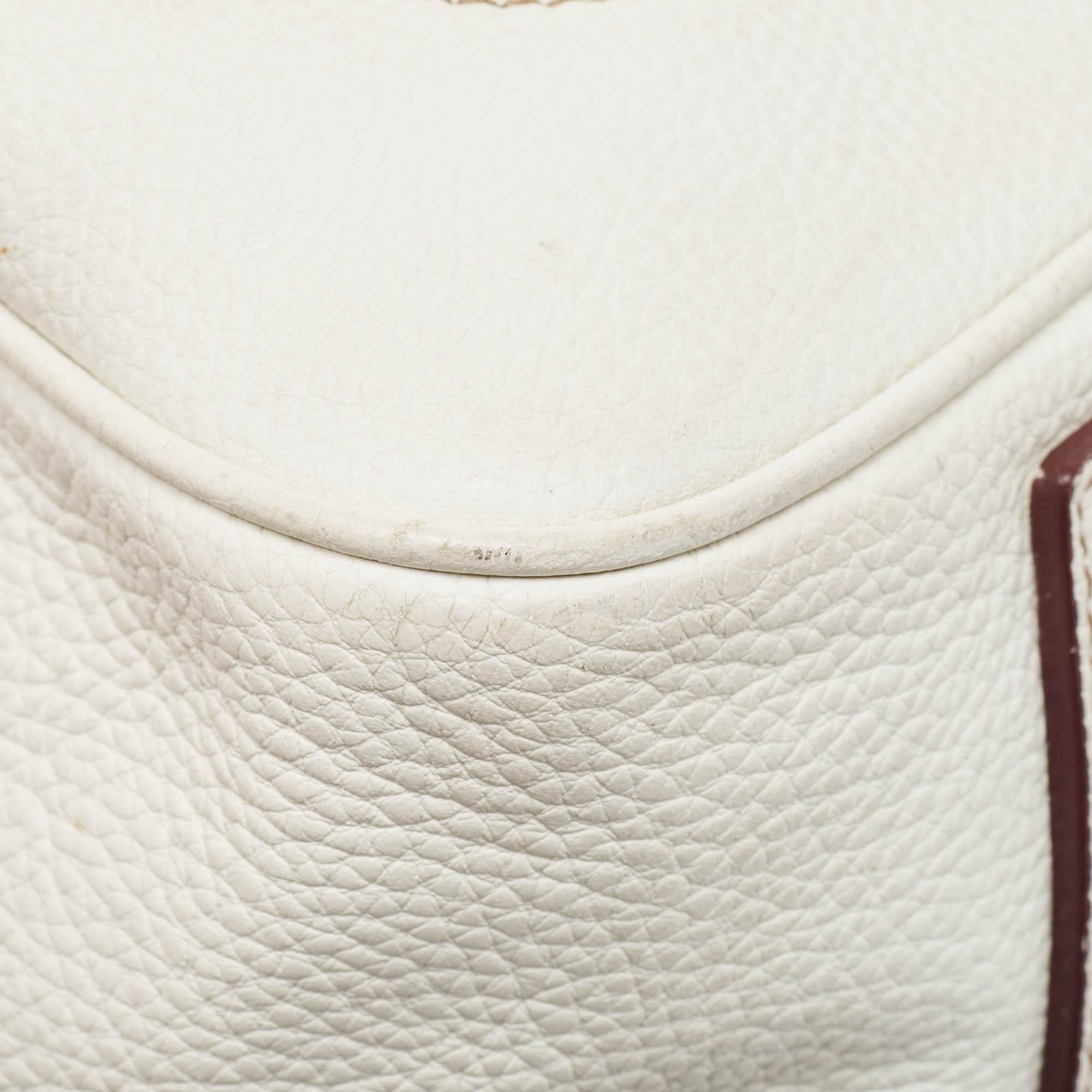 Dolce & Gabbana Cartable en toile imprimée léopard et logo en cuir blanc/marron en vente 5