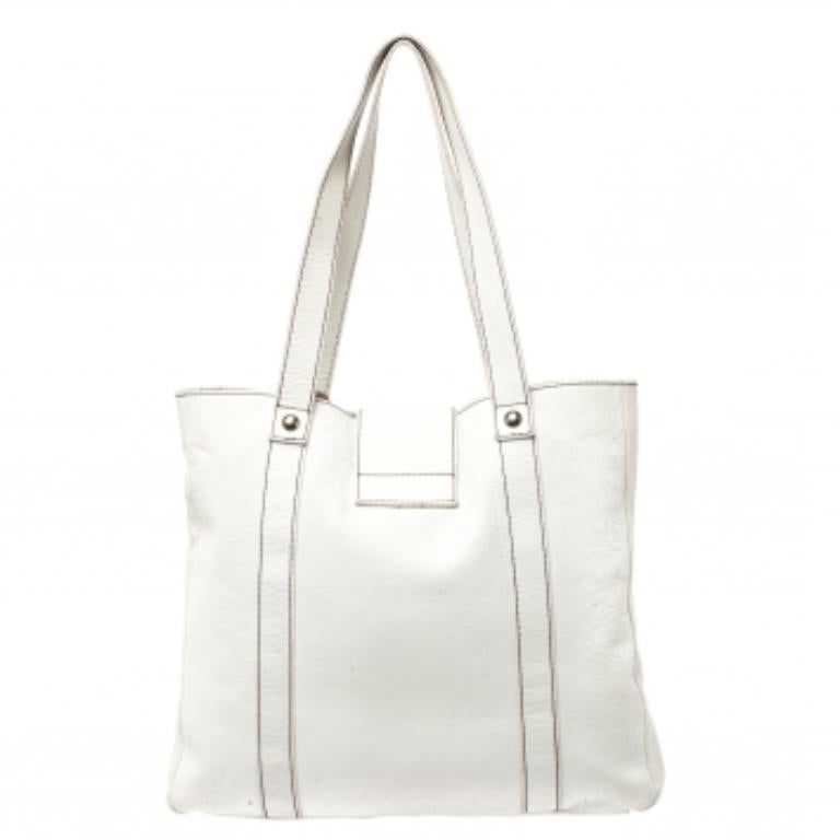 Dolce & Gabbana Fourre-tout à boucles en cuir Whiting/Buckle en vente 1
