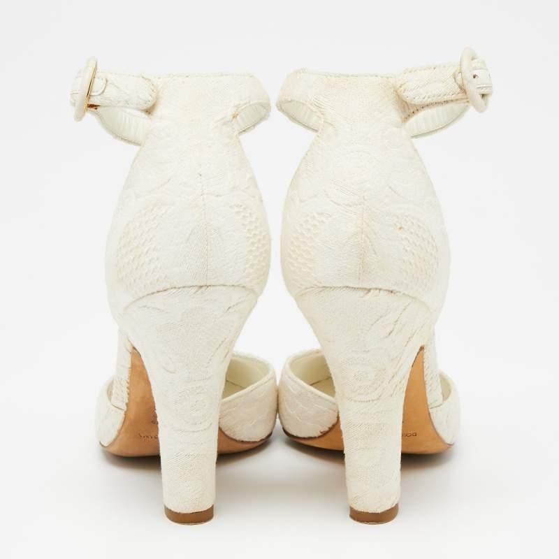 Dolce & Gabbana  White Canvas Mary Jane Pumps Size 38 1