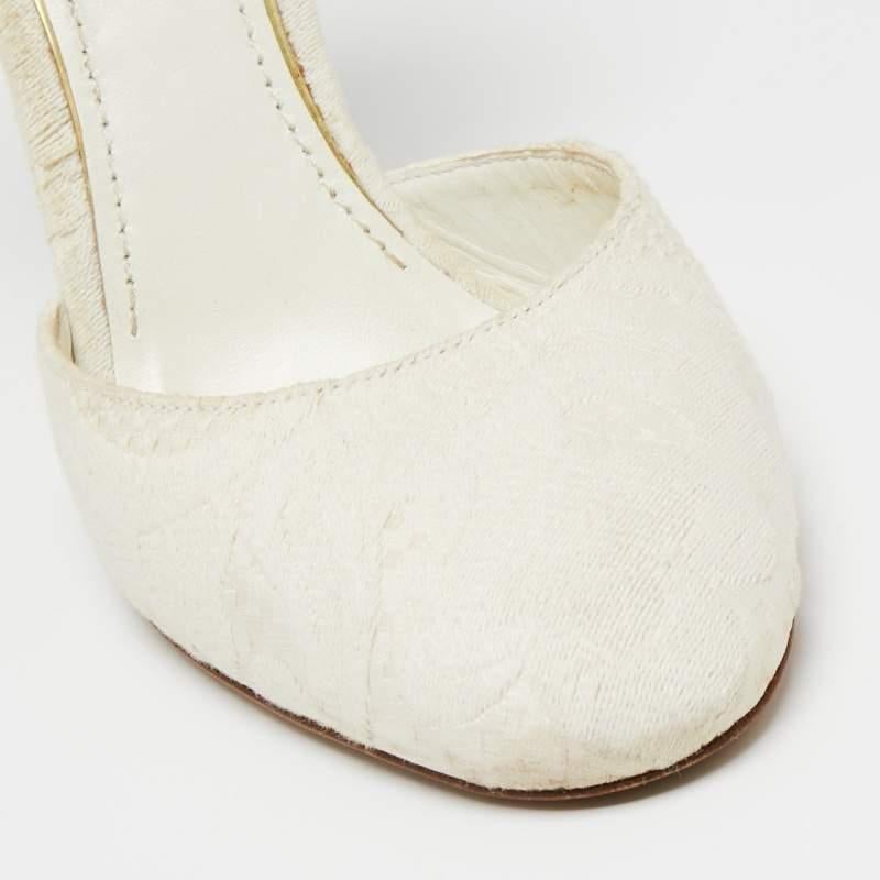 Dolce & Gabbana  White Canvas Mary Jane Pumps Size 38 3