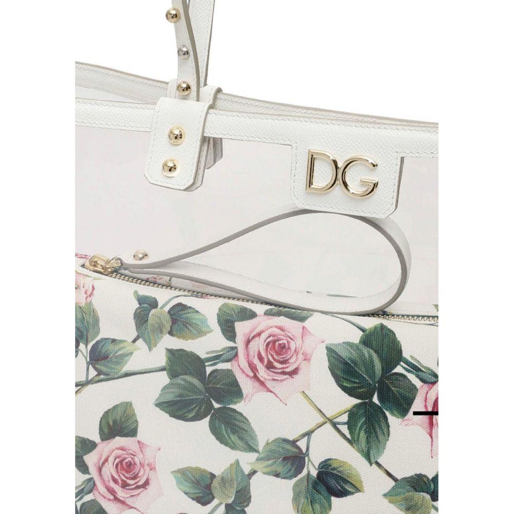 Grigio Dolce & Gabbana Borsa a mano in cotone bianco Beatrice Tropical Rose Tote in vendita