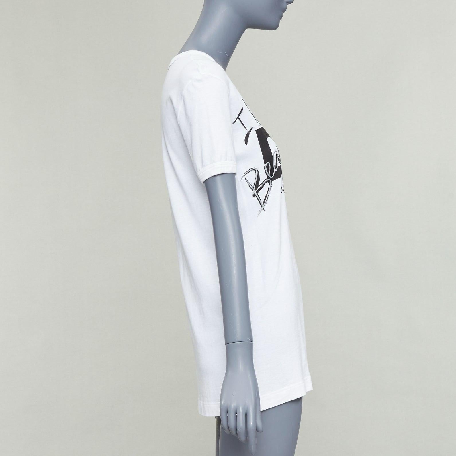 Grigio DOLCE GABBANA cotone bianco D&G by DOLCE & GABBANA stampa tshirt IT36 XS in vendita