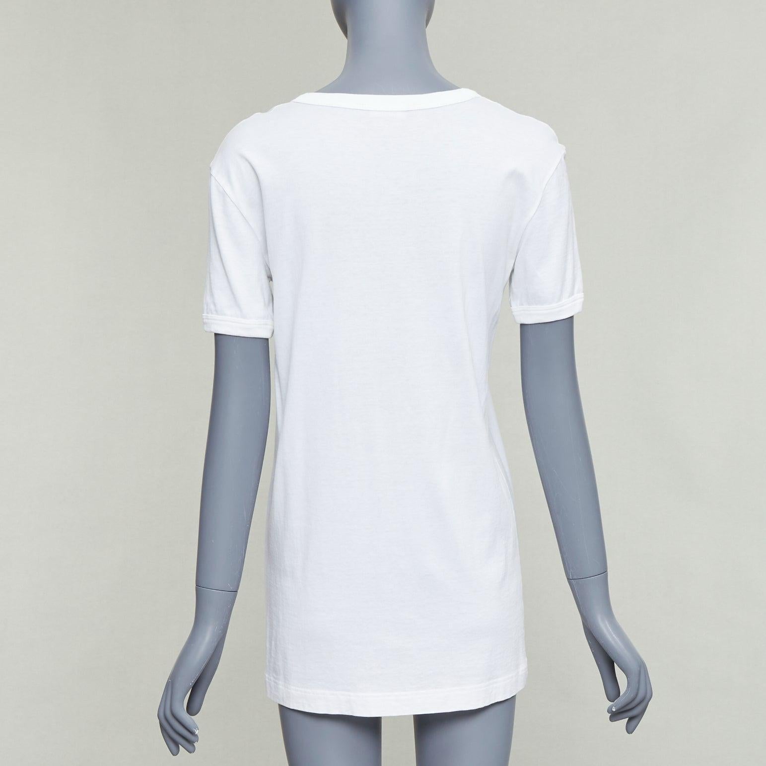 DOLCE GABBANA cotone bianco D&G by DOLCE & GABBANA stampa tshirt IT36 XS In condizioni discrete in vendita a Hong Kong, NT