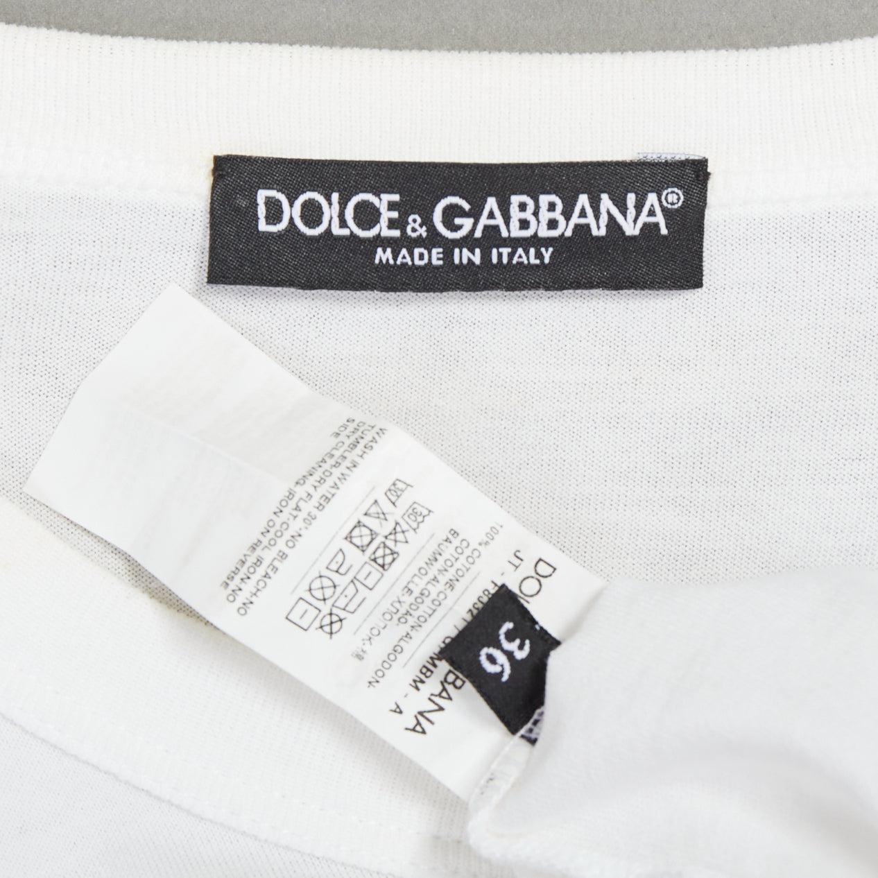DOLCE GABBANA cotone bianco D&G by DOLCE & GABBANA stampa tshirt IT36 XS in vendita 3