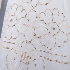 DOLCE GABBANA white cotton floral embroidered openwork scallop tank top IT38 XS