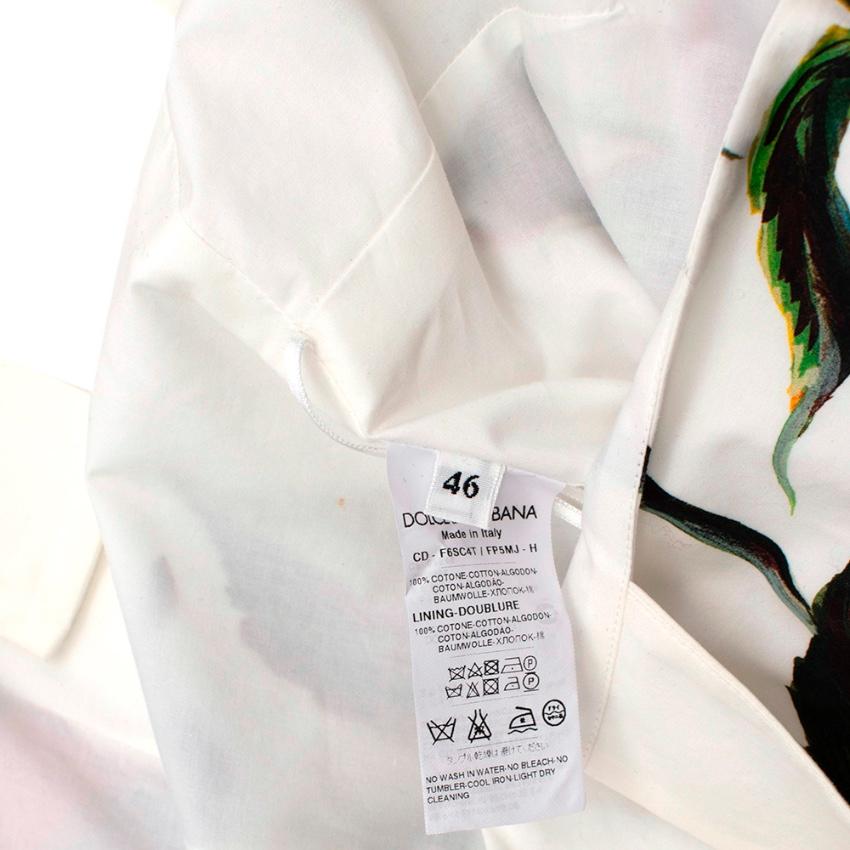 Dolce & Gabbana White Cotton Floral Print Dress - Size US 10 3