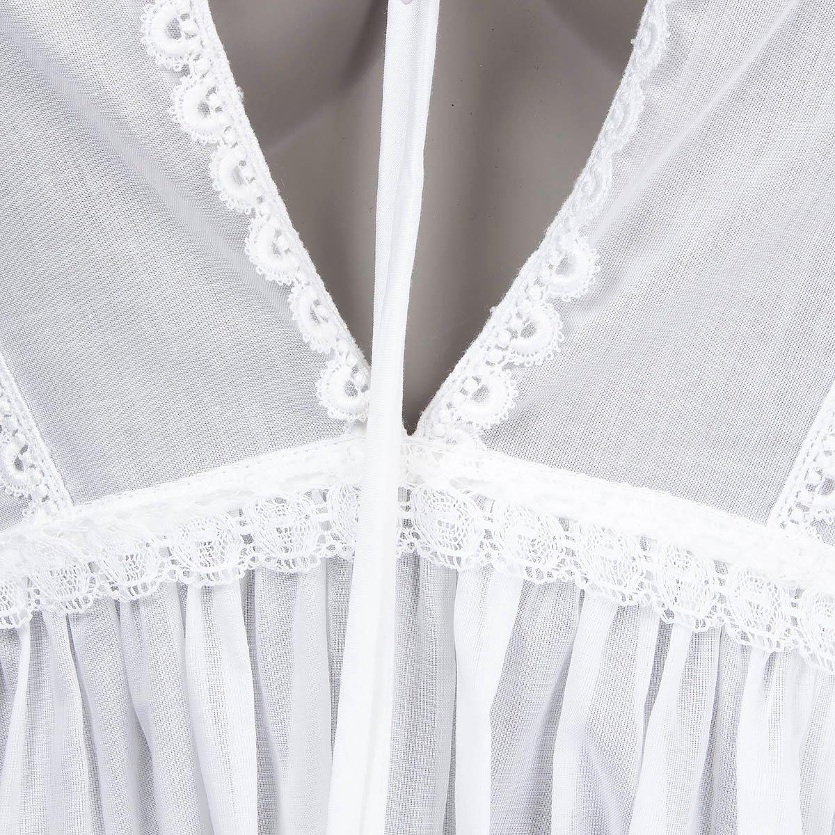DOLCE & GABBANA white cotton LACE TRIM VOILE TUNIC Blouse Shirt L For Sale 1