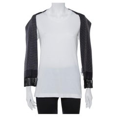 Dolce & Gabbana White Cotton Scarf Detailed T-Shirt M