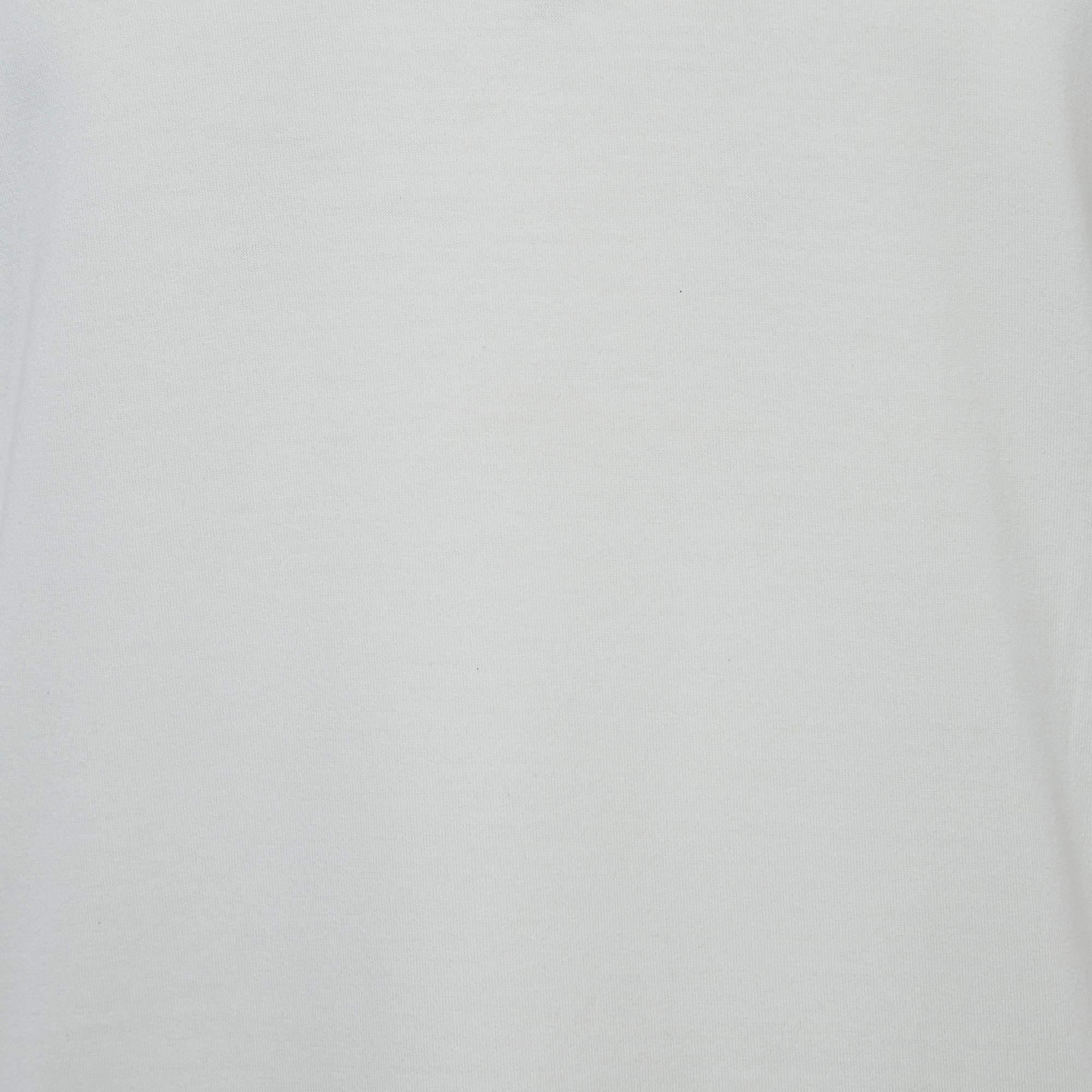 Men's Dolce & Gabbana White Cotton V-Neck T-Shirt M For Sale