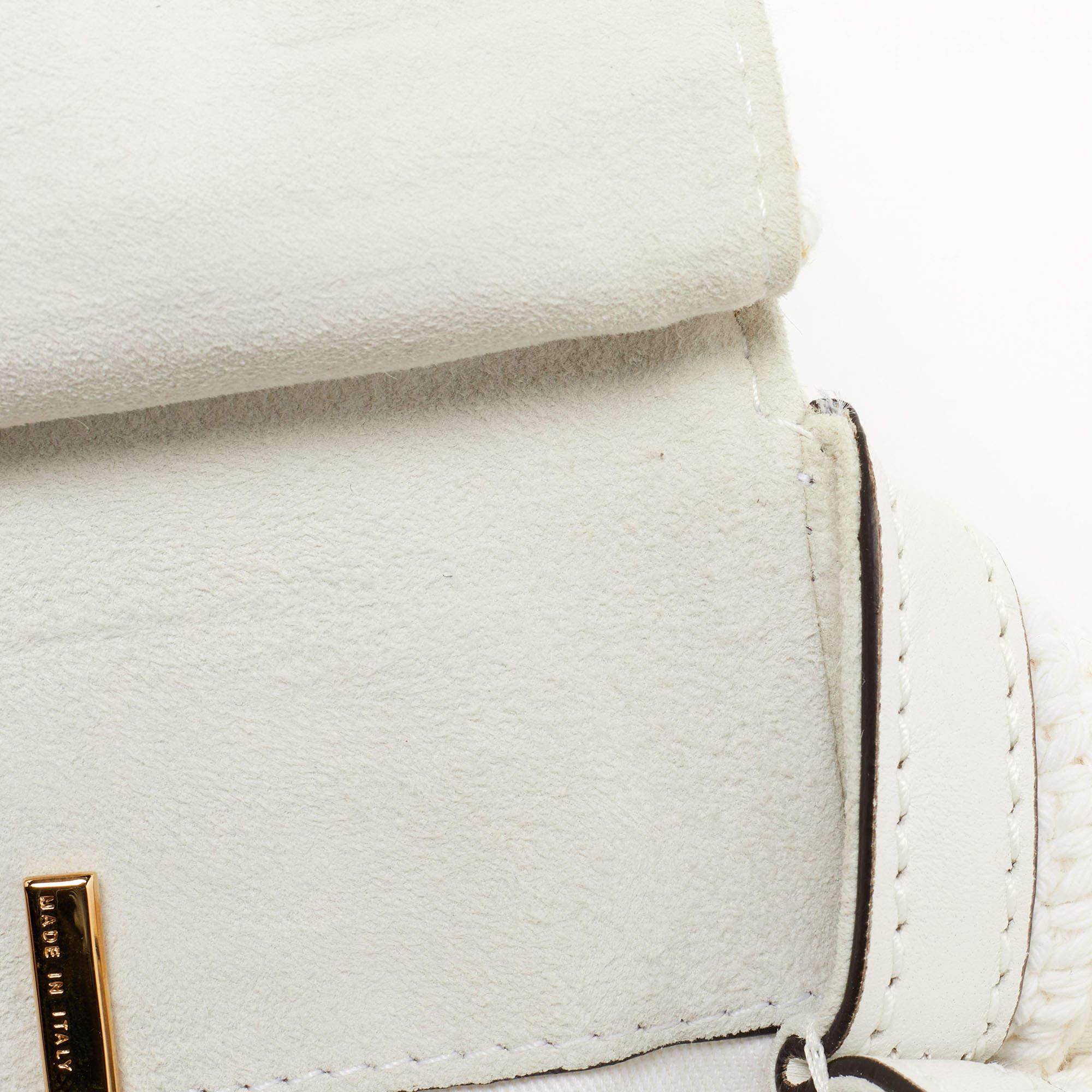 Donna Dolce & Gabbana Borsa grande Miss Sicily in pelle e uncinetto bianca con manico superiore