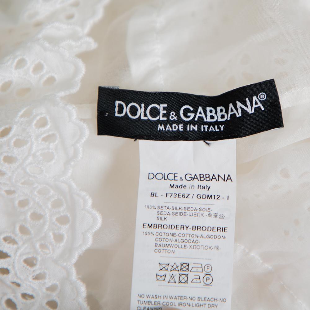 Dolce & Gabbana Weißes gehäkeltes schulterfreies Crop Top, M Damen