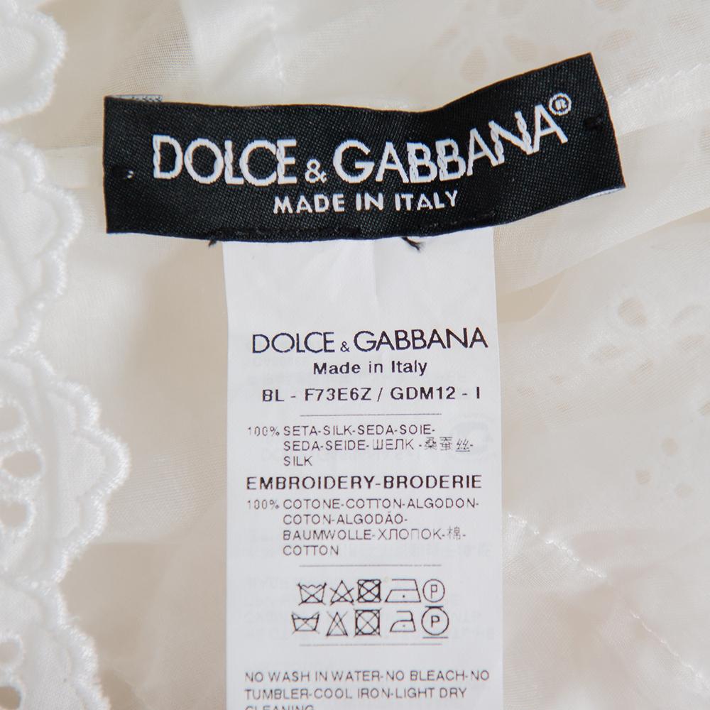 Gray Dolce & Gabbana White Crochet Off Shoulder Crop Top M