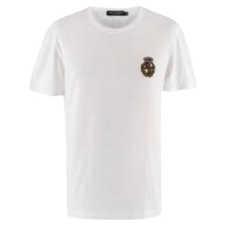 Dolce and Gabbana White Crown Embroidered T-Shirt For Sale at 1stDibs Dolce and Gabbana White Crown Embroidered T-Shirt For Sale at 1stDibs