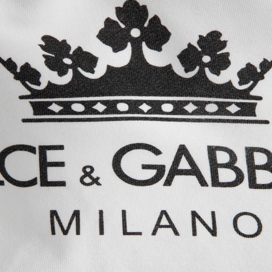 Gray Dolce & Gabbana White Crown Logo Jersey Hoodie Size XXS For Sale