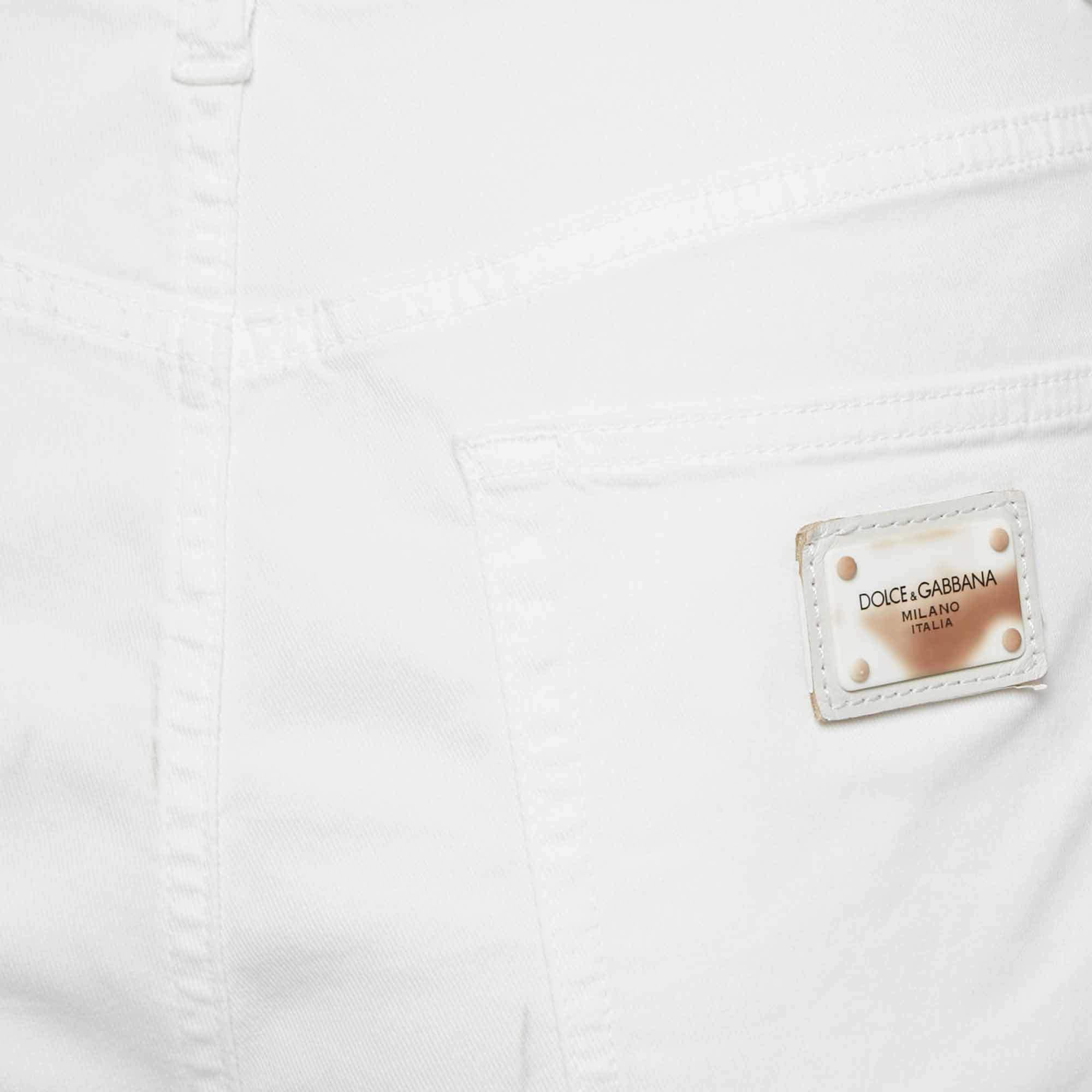 Women's Dolce & Gabbana White Denim Amber Jeans L Waist 34