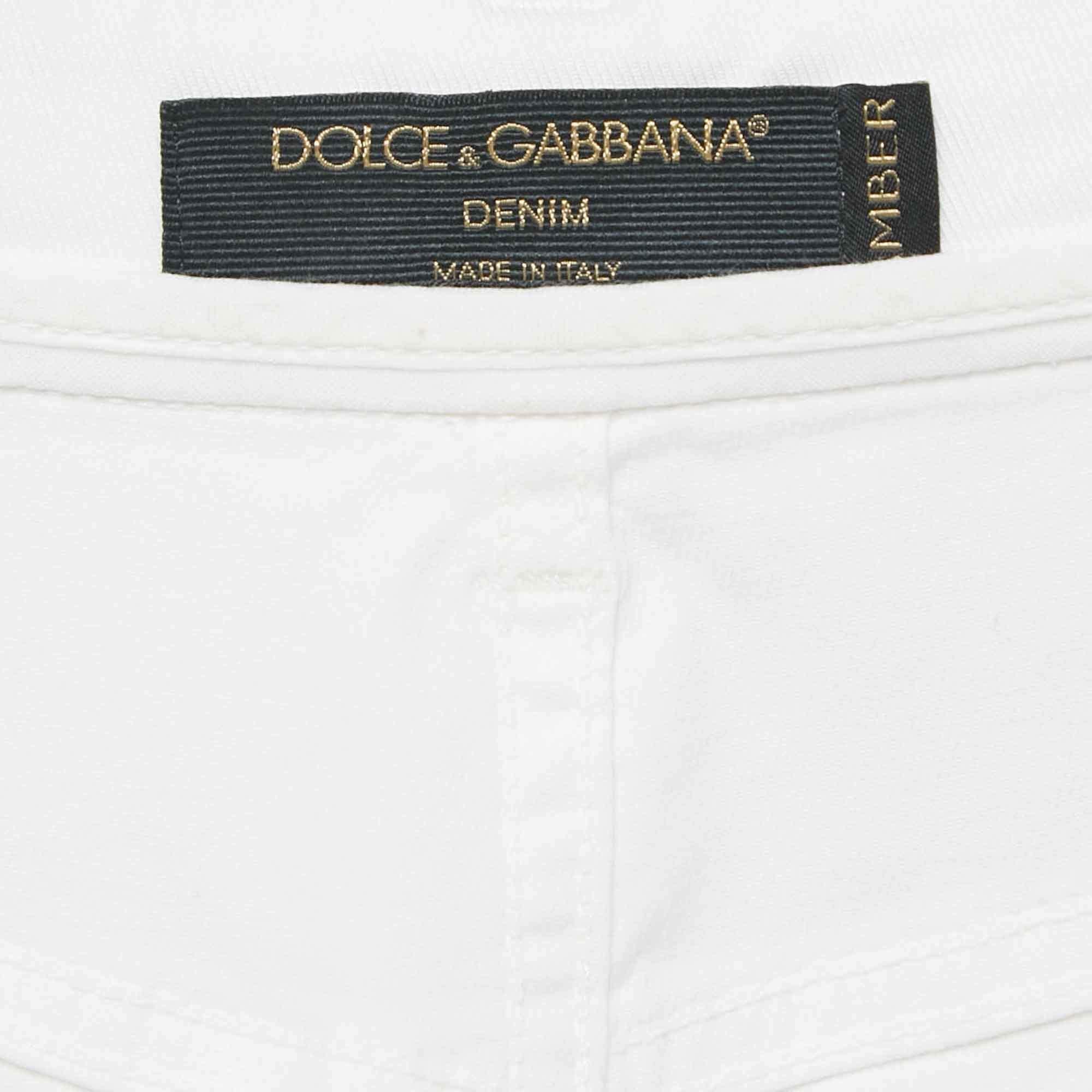 Dolce & Gabbana White Denim Amber Jeans L Waist 34