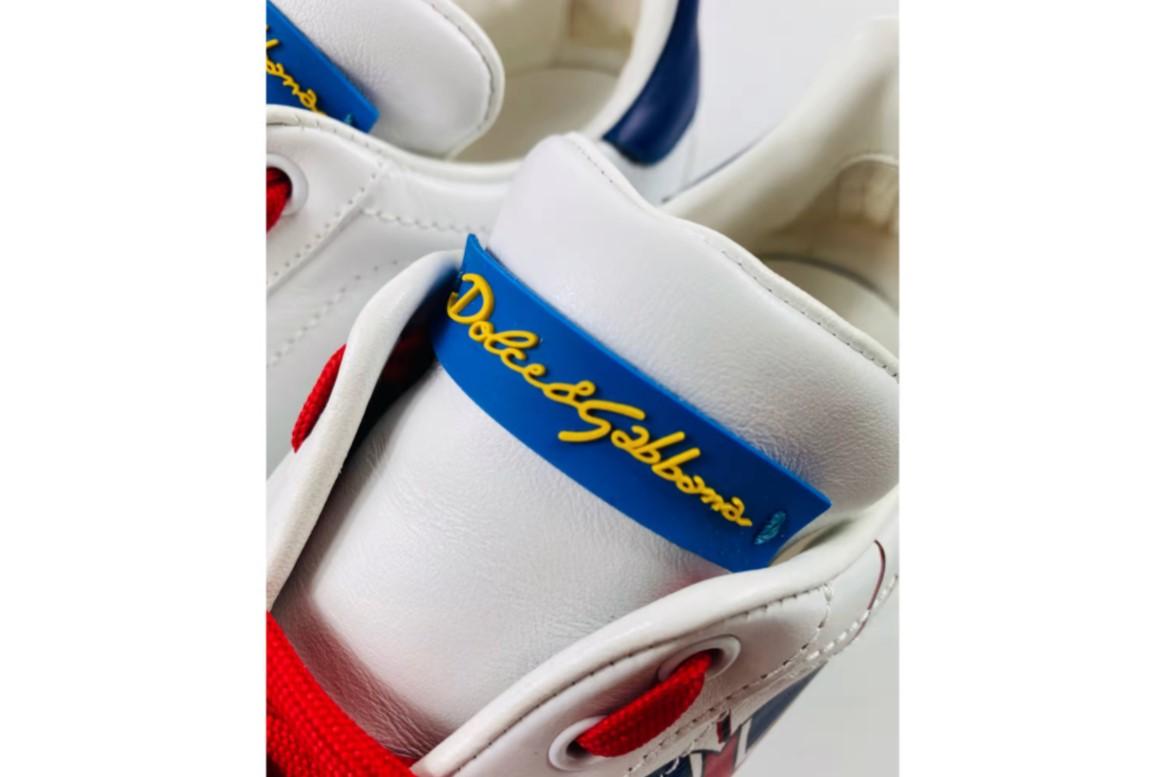 Dolce & Gabbana White DG Loves London Portofino Trainers Sneakers Sports Shoes  In New Condition In WELWYN, GB