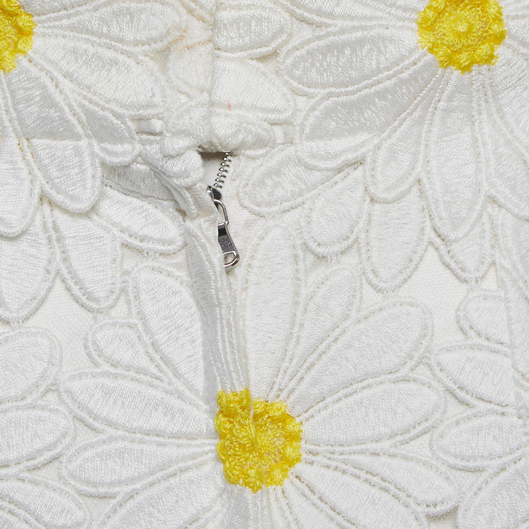 Dolce & Gabbana White Floral Guipure Lace Midi Skirt S 2