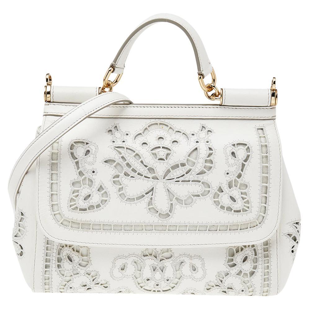 Dolce & Gabbana Medium Sicily Bag in White