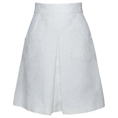 Dolce 
Gabbana White Floral Pattern Cotton A-Line Skirt S
