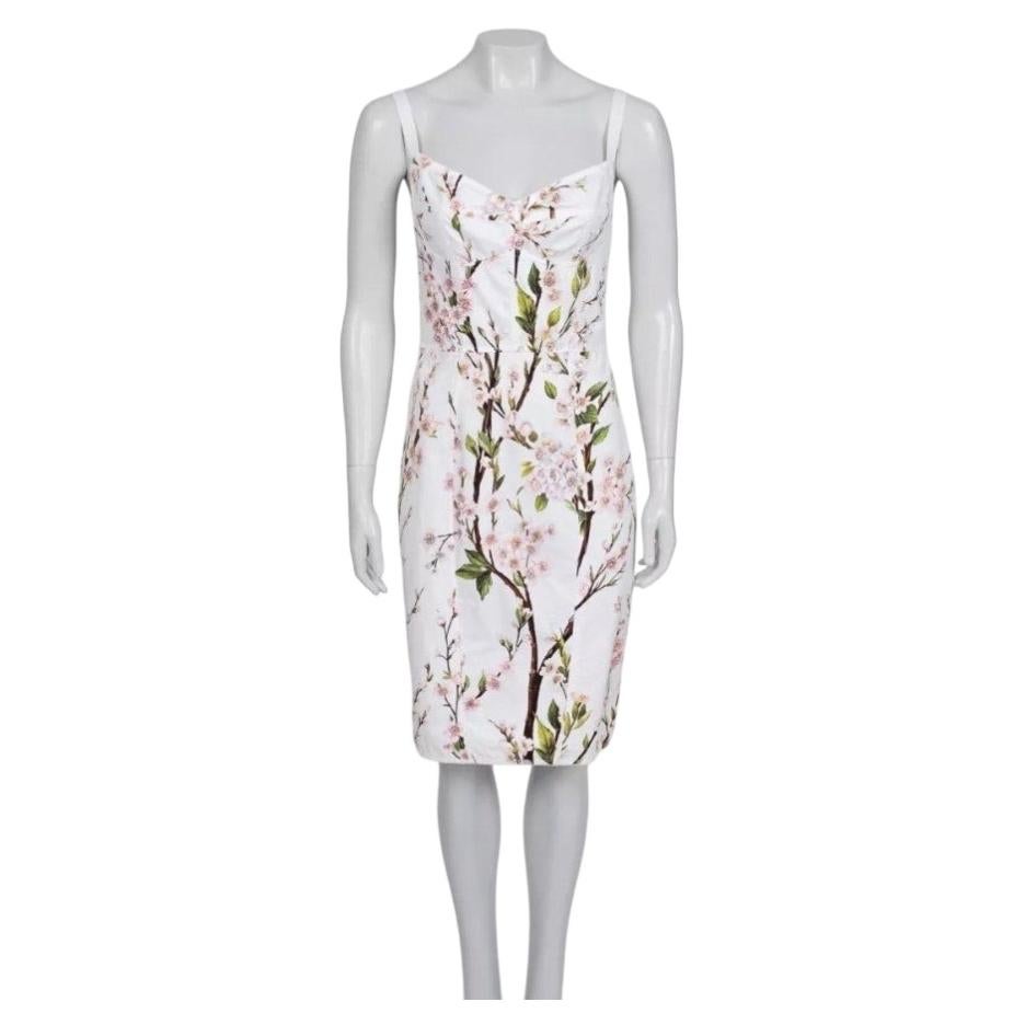 Dolce & Gabbana White Floral Print Mini Dress Sz.40