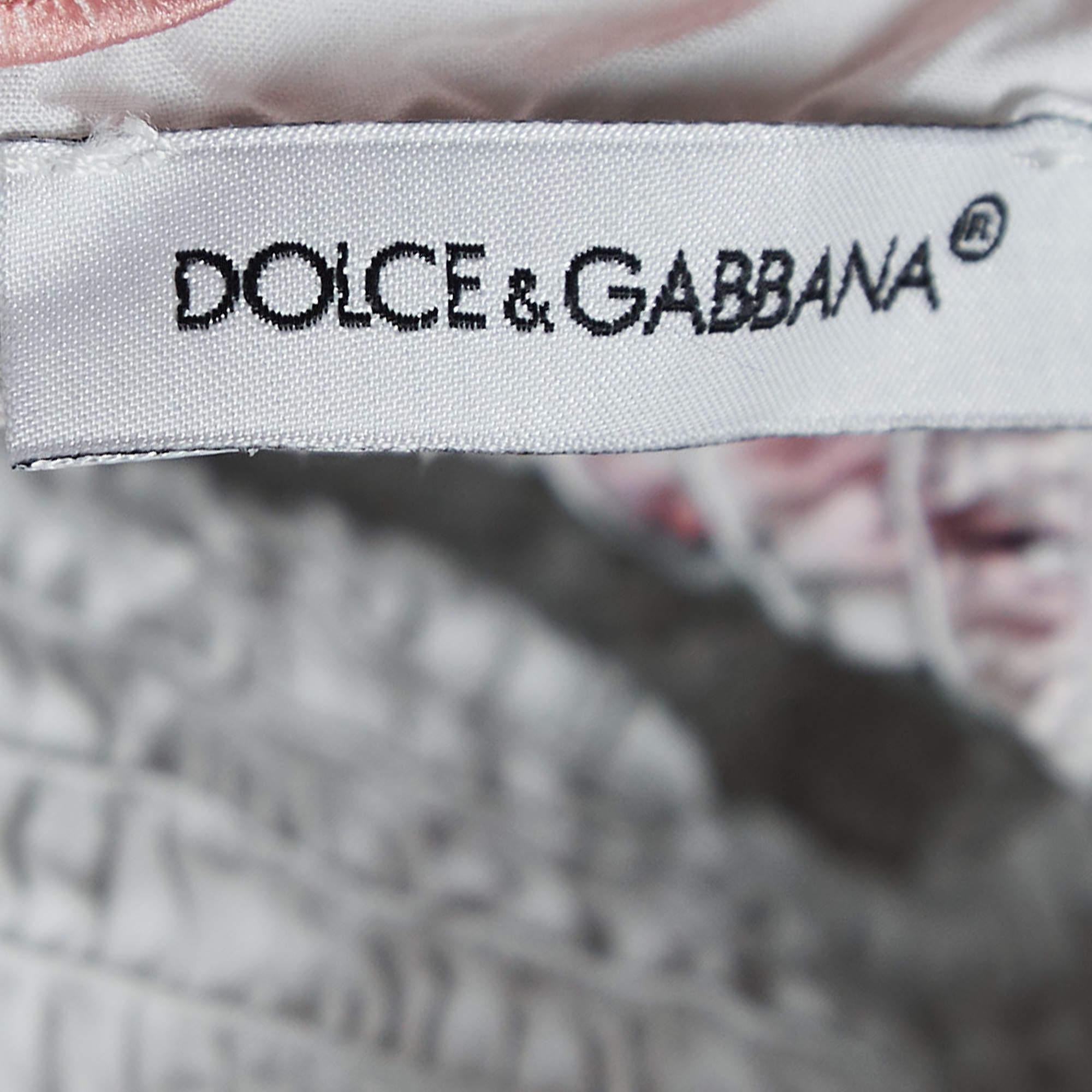 Robe en popeline de coton imprimée à fleurs blanches Dolce & Gabbana (11-12 Yrs) Excellent état - En vente à Dubai, Al Qouz 2