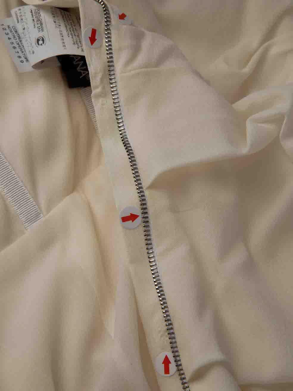 Dolce & Gabbana White Gathered Strapless Dress Size M 3
