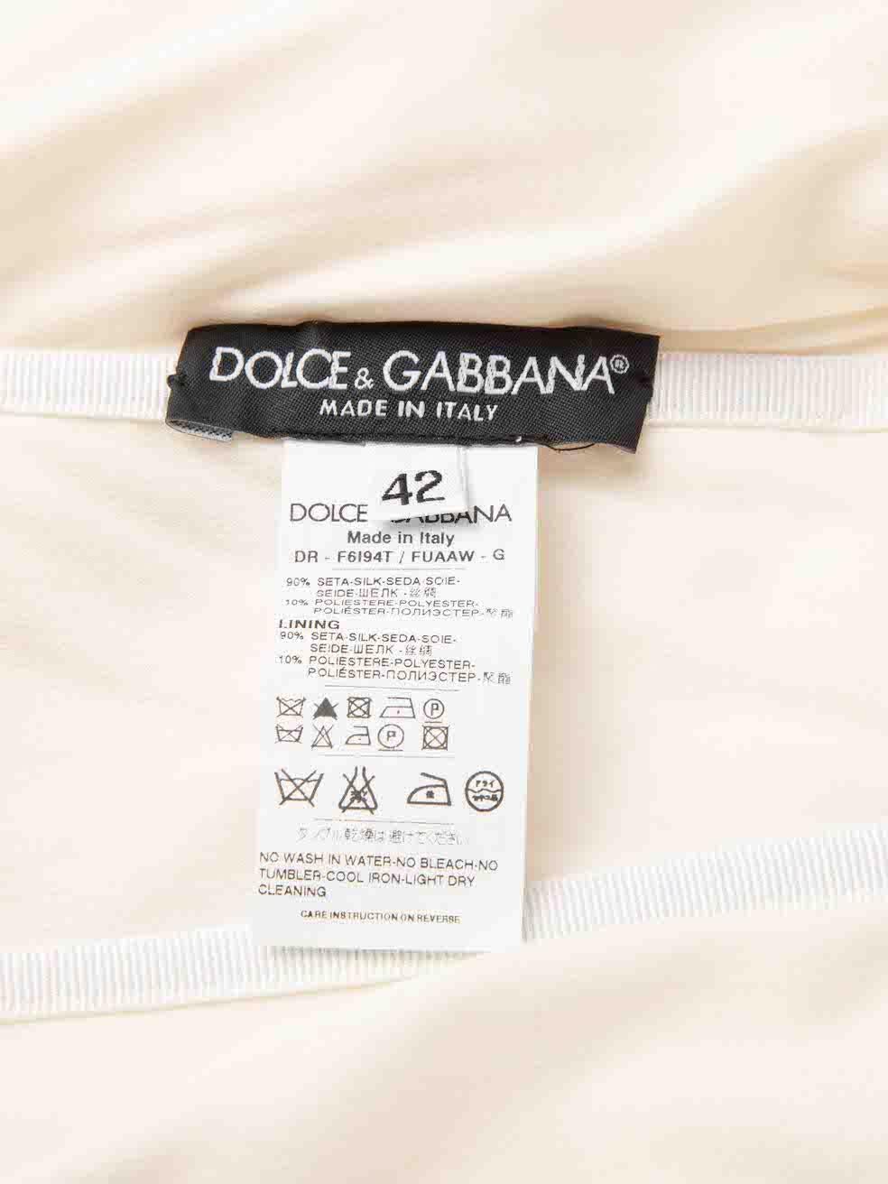 Dolce & Gabbana White Gathered Strapless Dress Size M 4