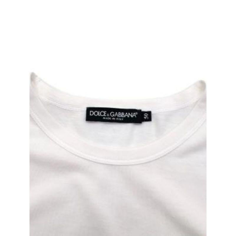 Men's Dolce & Gabbana White Geometric Pocket T-shirt For Sale