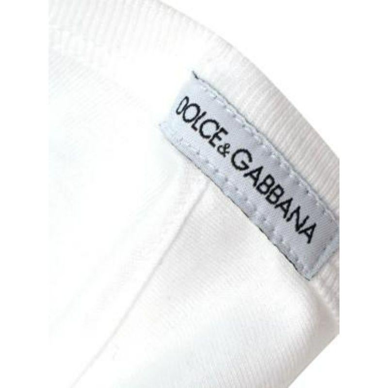 Dolce & Gabbana White Geometric Pocket T-shirt For Sale 1
