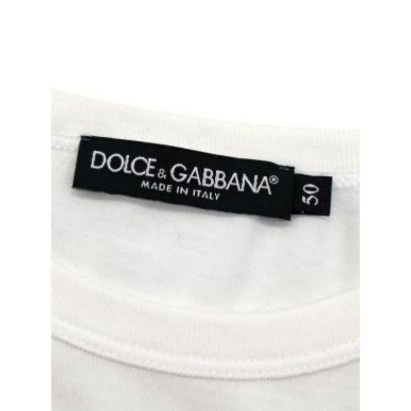 Dolce & Gabbana White Geometric Pocket T-shirt For Sale 2