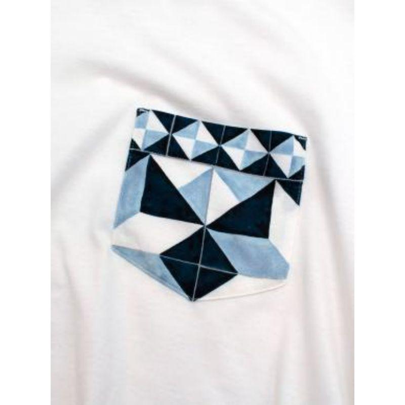 Dolce & Gabbana White Geometric Pocket T-shirt For Sale 3