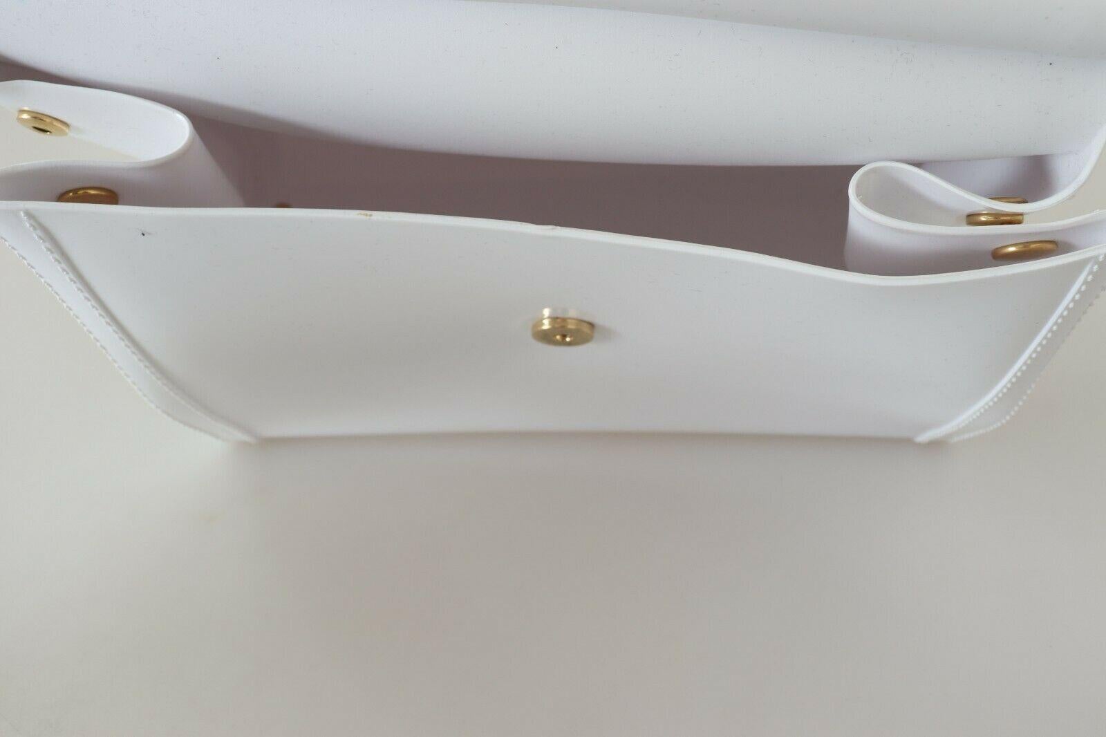 Women's Dolce & Gabbana White Gold PVC Leather Sicily Top Handle Handbag Shoulder Bag For Sale