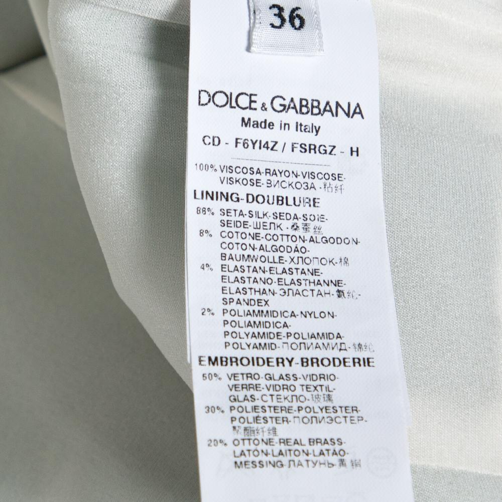 Dolce and Gabbana White and Green Banana Leaf Print Libellula Detail ...