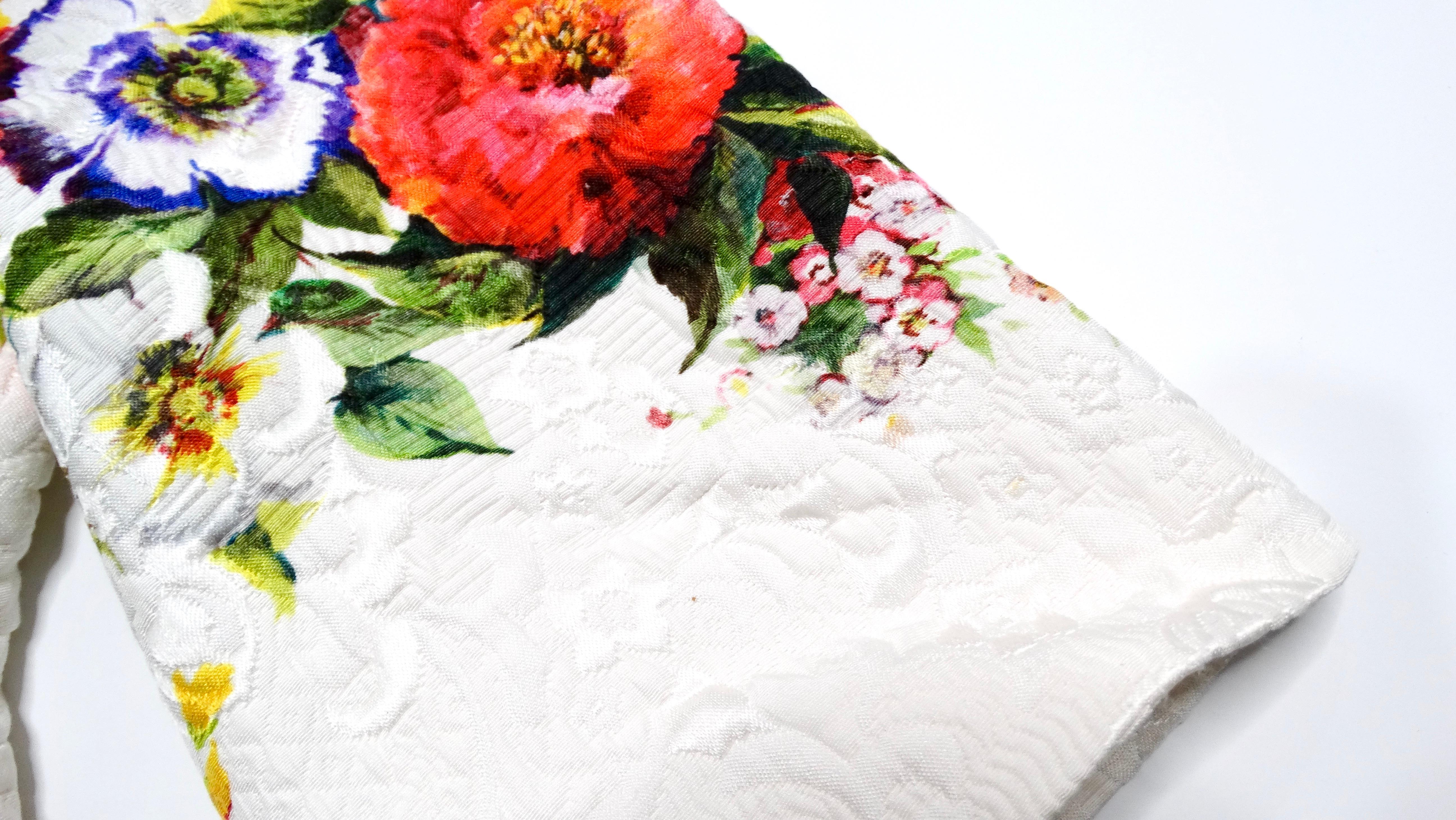 Dolce & Gabbana White Jacquard Floral Print Children's Dress For Sale 4