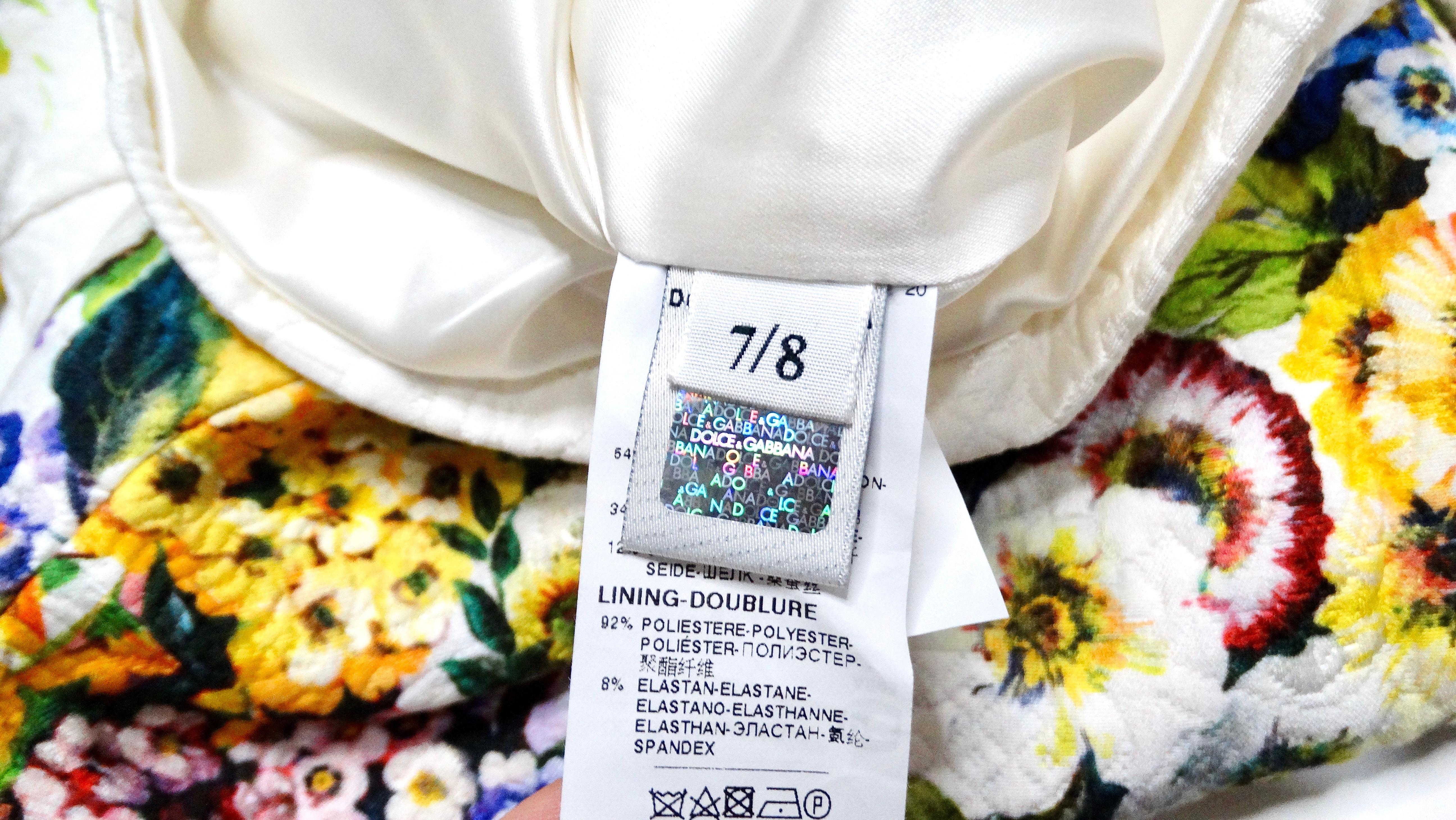Dolce & Gabbana White Jacquard Floral Print Children's Dress For Sale 5