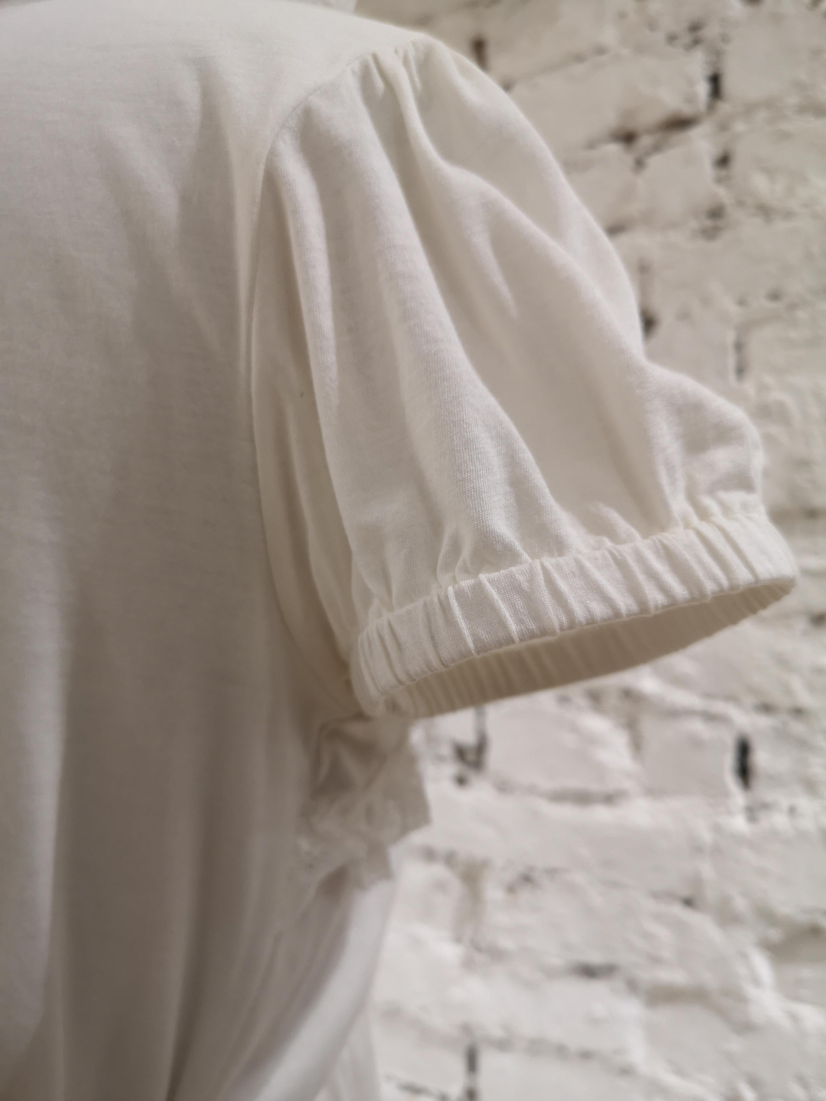 Weißes T-Shirt aus Baumwolle mit Spitze von Dolce & Gabbana 4