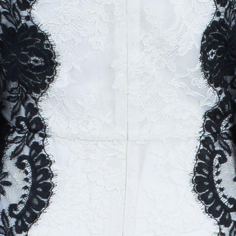 Dolce & Gabbana White Lace Detail Gown M 2