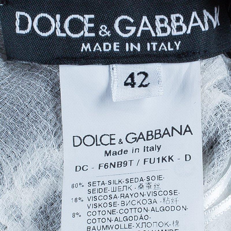 Dolce & Gabbana White Lace Detail Gown M 3