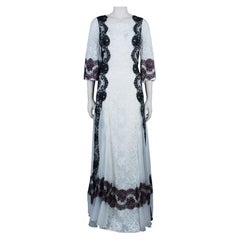 Dolce & Gabbana White Lace Detail Gown M