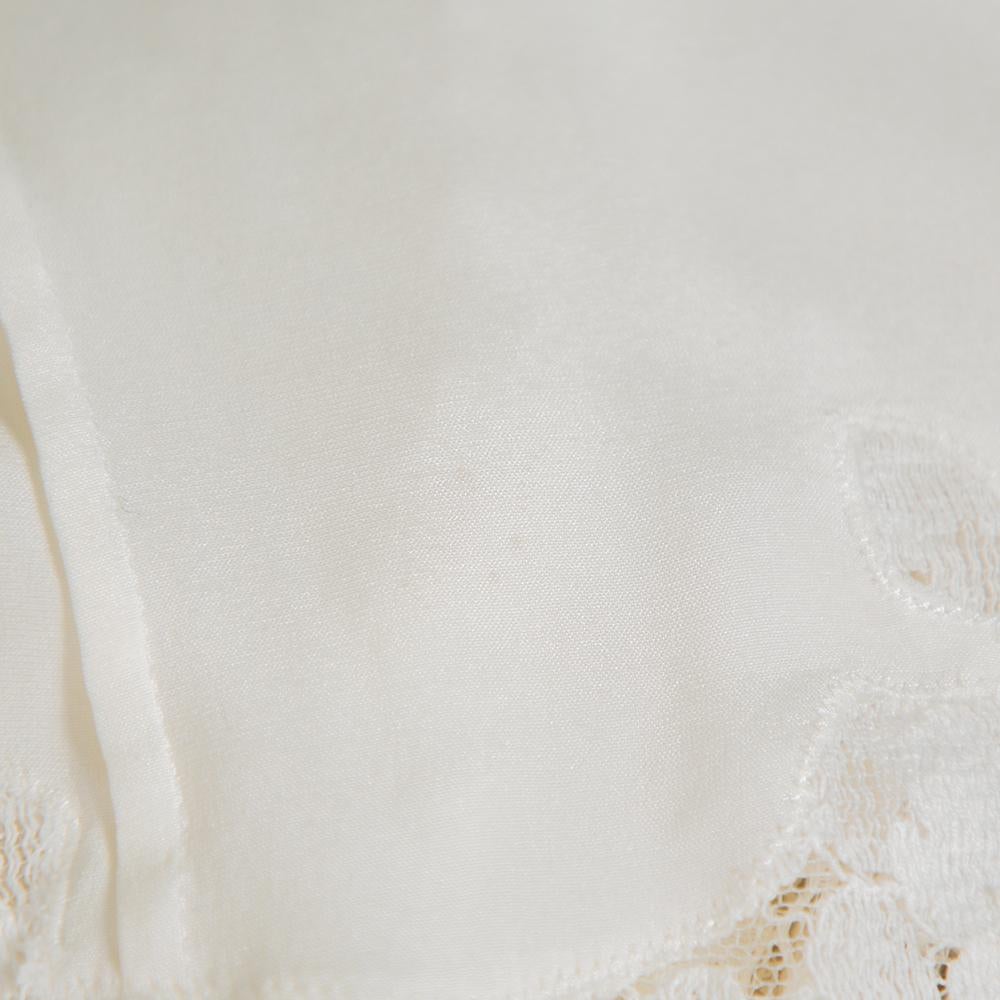 Dolce & Gabbana White Lace Flared Maxi Dress M 1