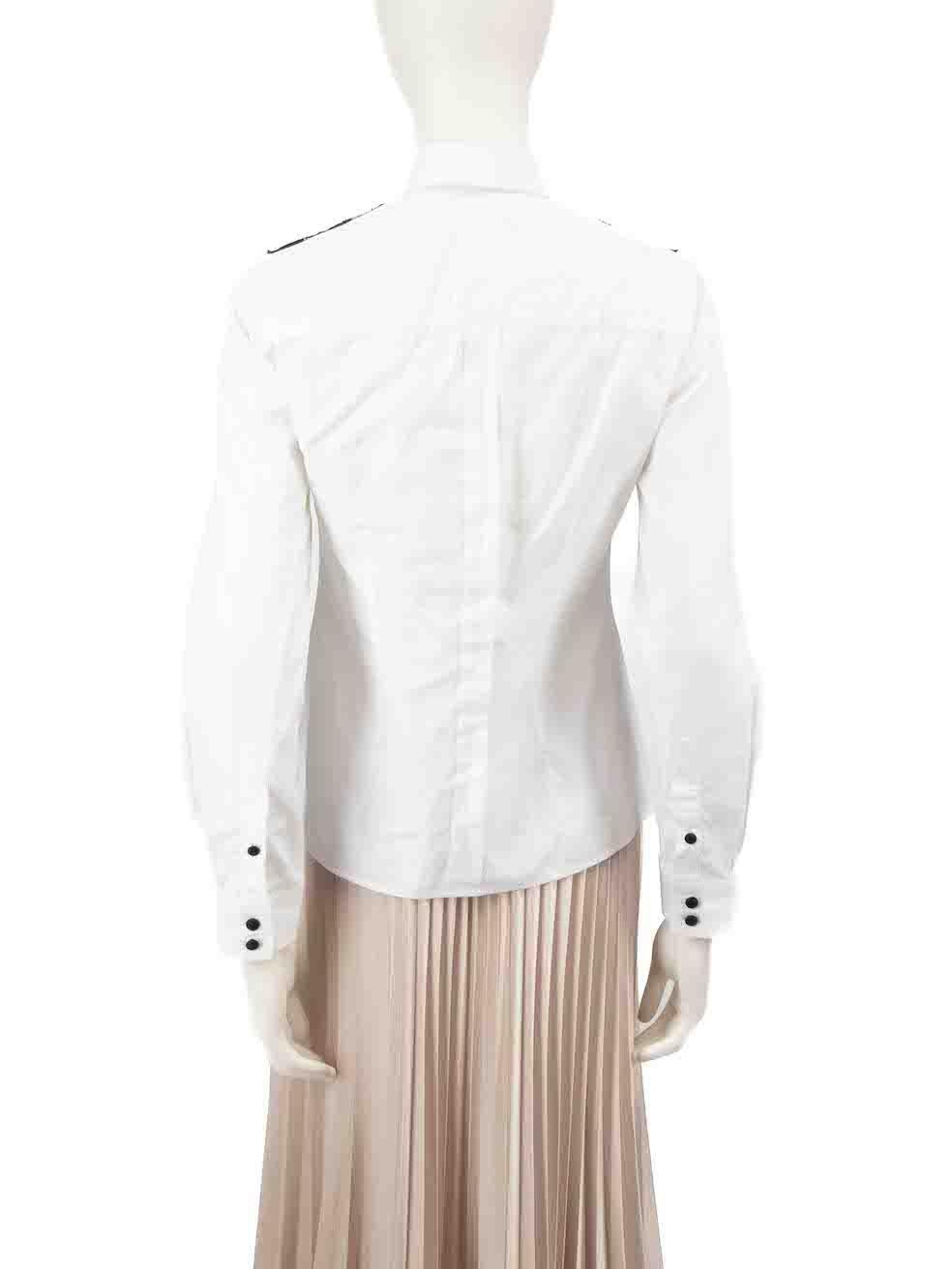 Dolce & Gabbana White Lace Panelled Shirt Size S In Good Condition For Sale In London, GB