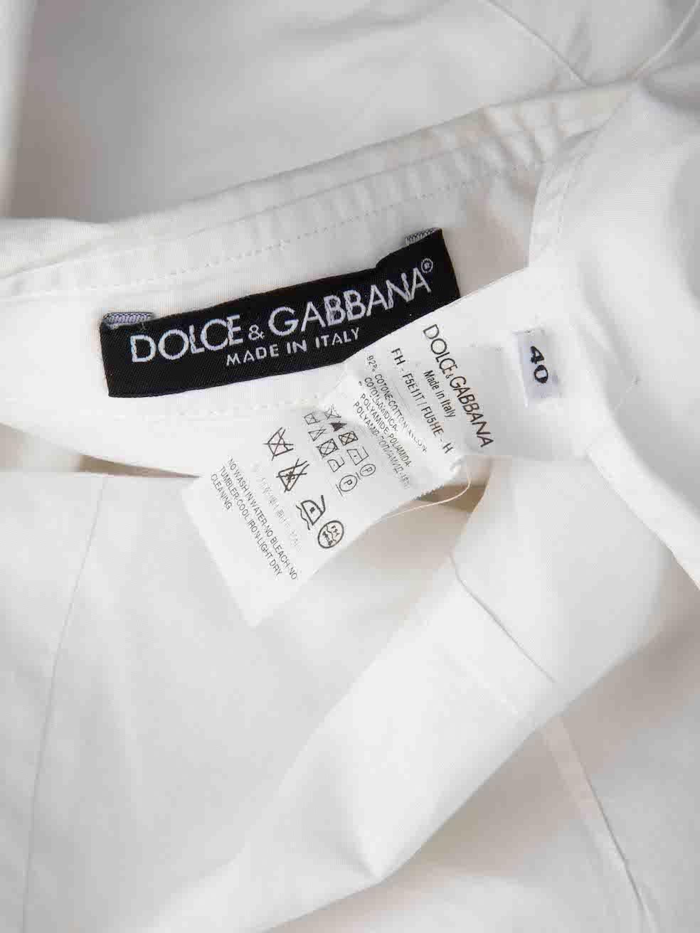 Dolce & Gabbana White Lace Panelled Shirt Size S For Sale 1