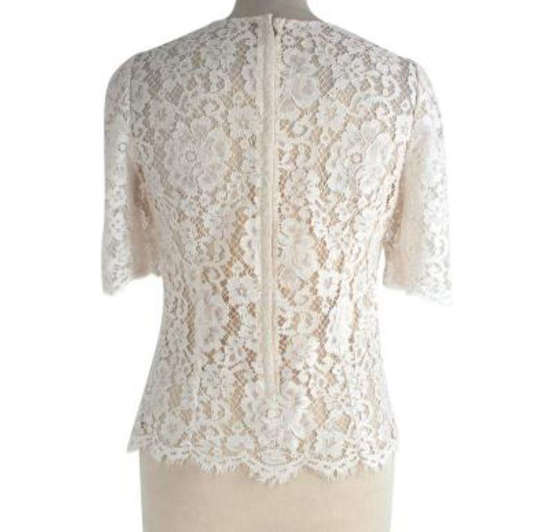 Dolce & Gabbana White Lace Top In Good Condition For Sale In London, GB
