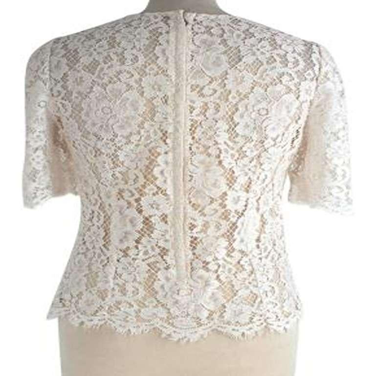 Dolce & Gabbana White Lace Top In Good Condition For Sale In London, GB