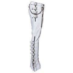Dolce & Gabbana white lambskin leather buckled bondage pants, ss 2003