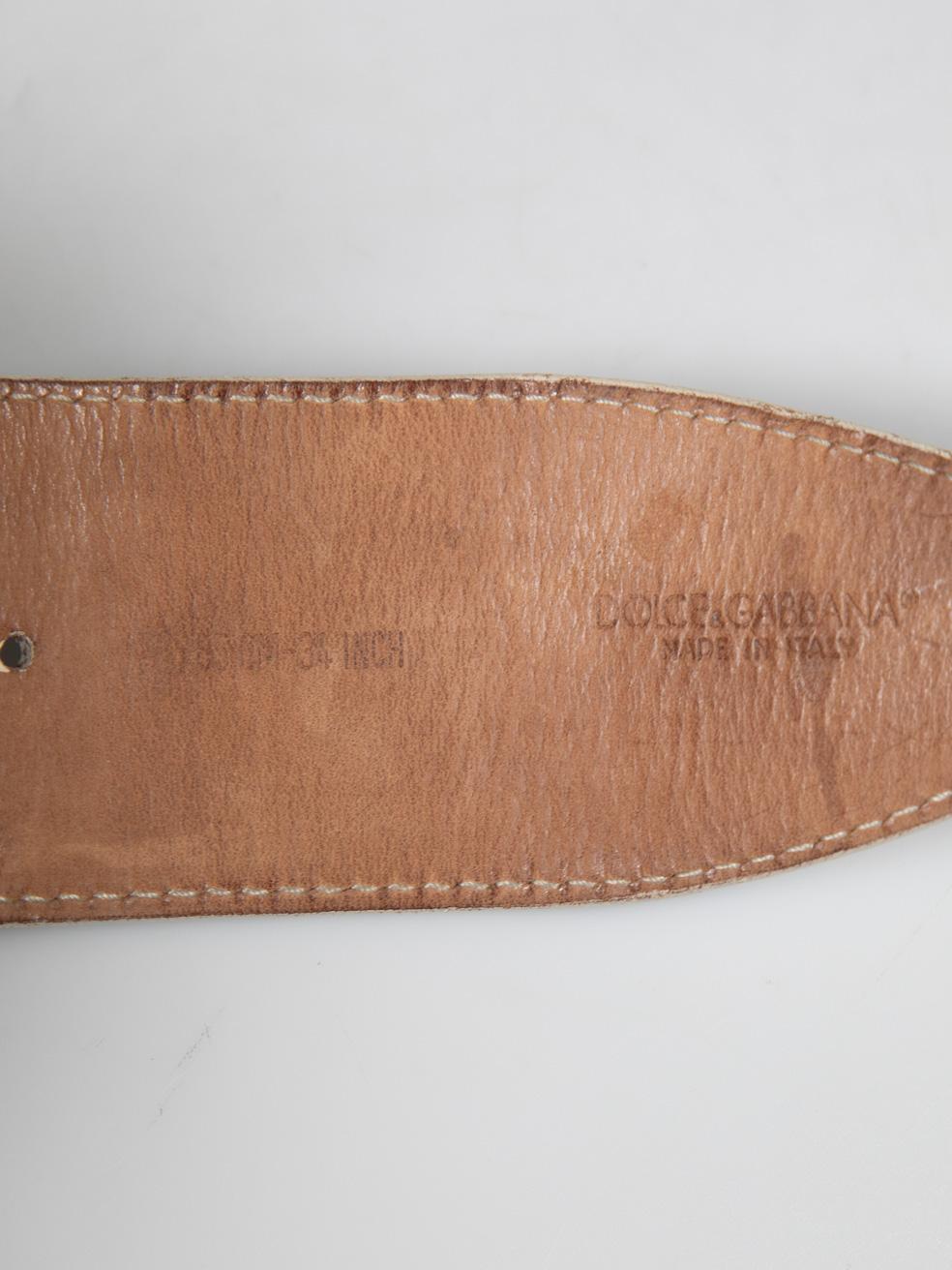 Dolce & Gabbana White Leather 20 DG Belt 1