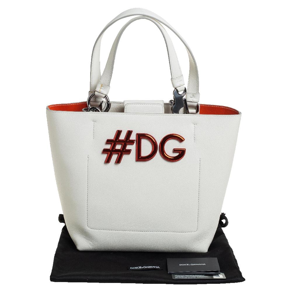 Dolce & Gabbana White Leather Beatrice Tote 7